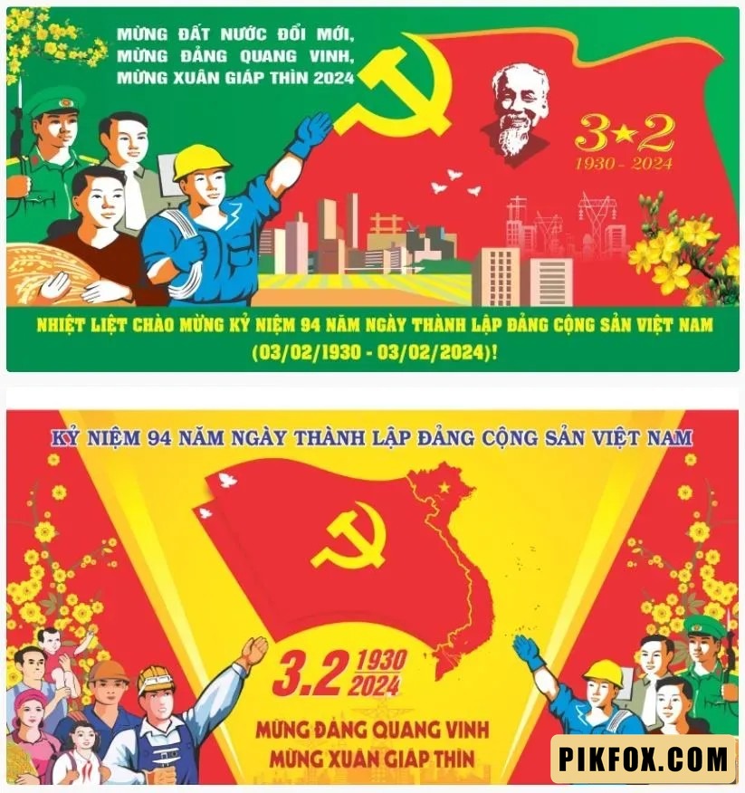 2+ Pano kỷ niệm ngày 3-2 - ngày thành lập ĐCS Việt Nam