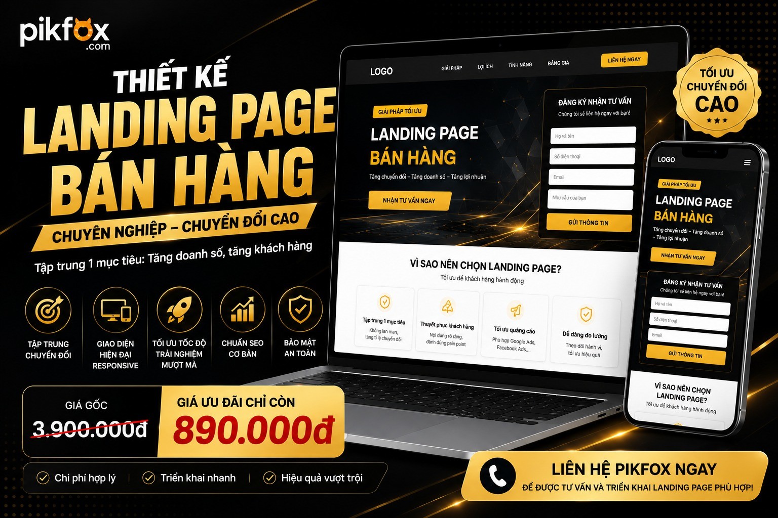 Thiết kế Landing Page bán hàng chuyên nghiệp - giá rẻ
