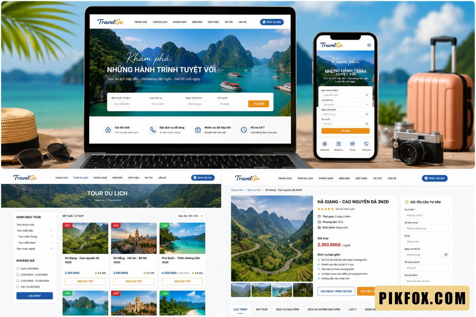 Thiết kế website du lịch - tour - homestay - khách sạn chuyên nghiệp