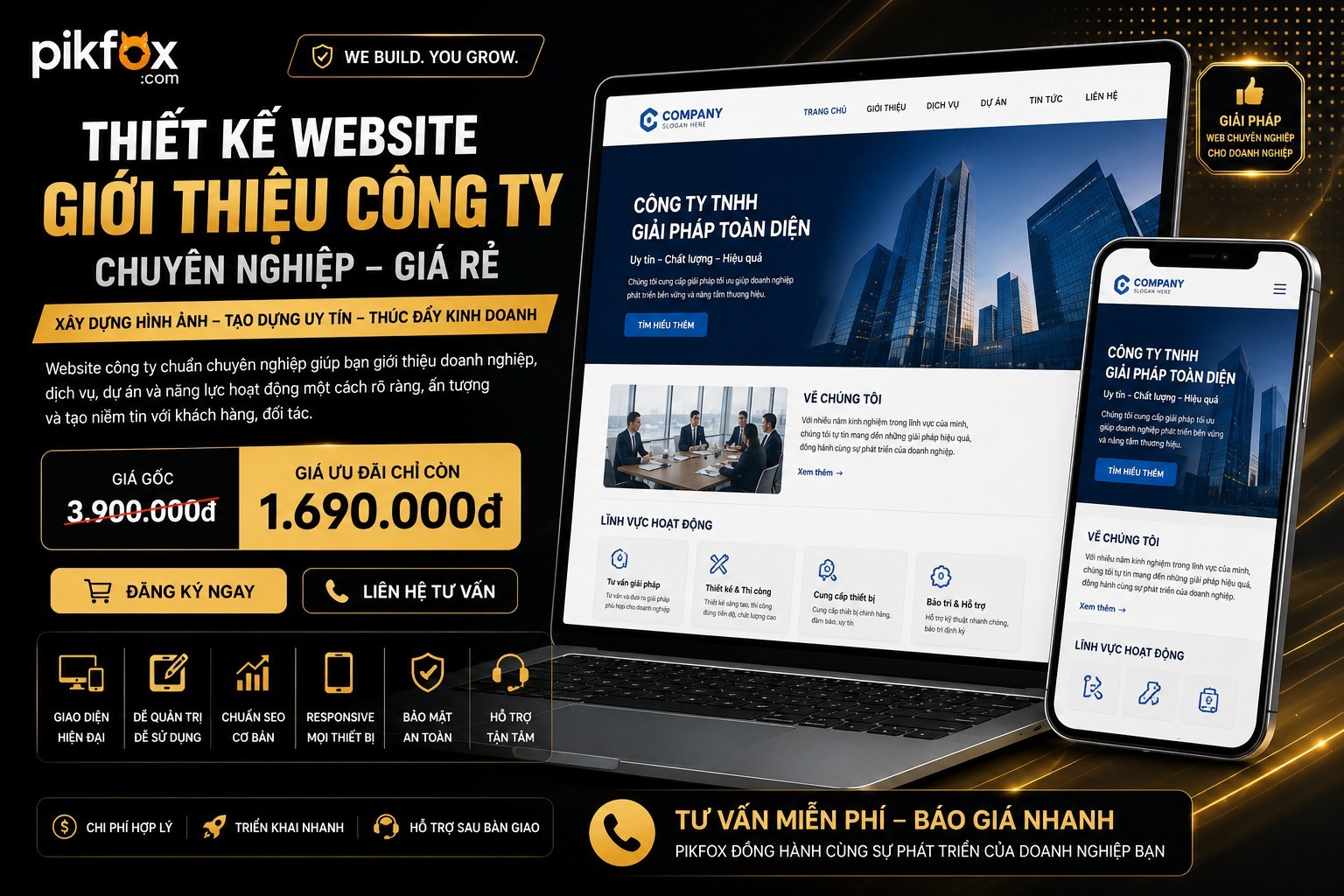 Thiết kế website giới thiệu công ty chuyên nghiệp giá rẻ