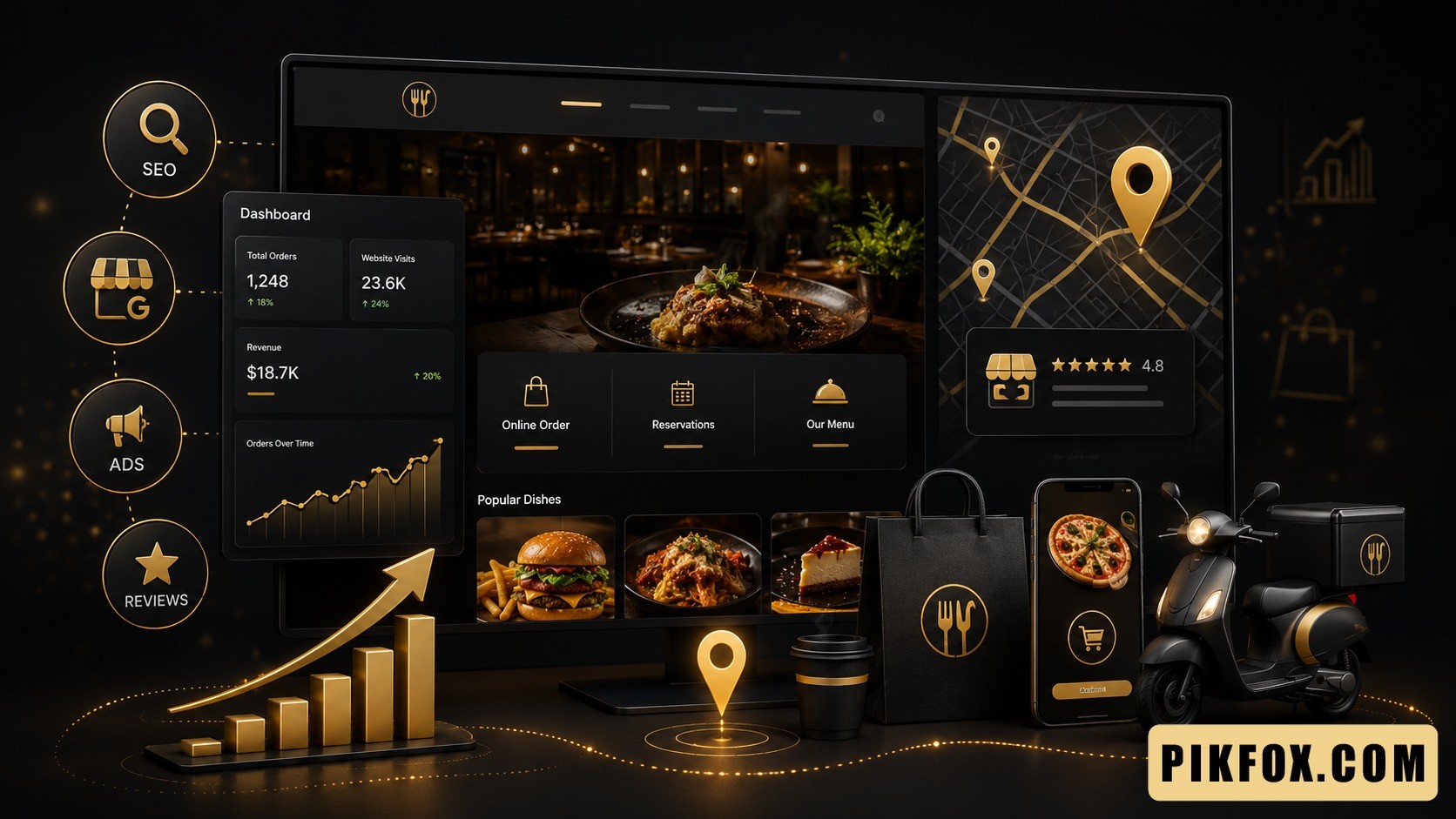 Thiết kế website nhà hàng - quán ăn- cafe - đặt món online